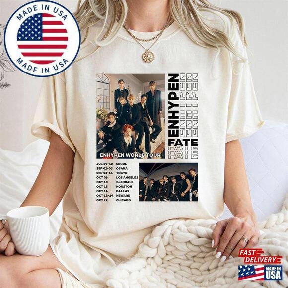 Tops - Enhypen Fate World Tour Shirt Kpop Unisex Classic